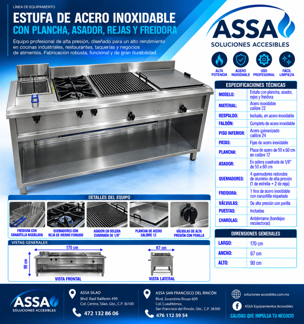 Estufa ASSA de 2 metros