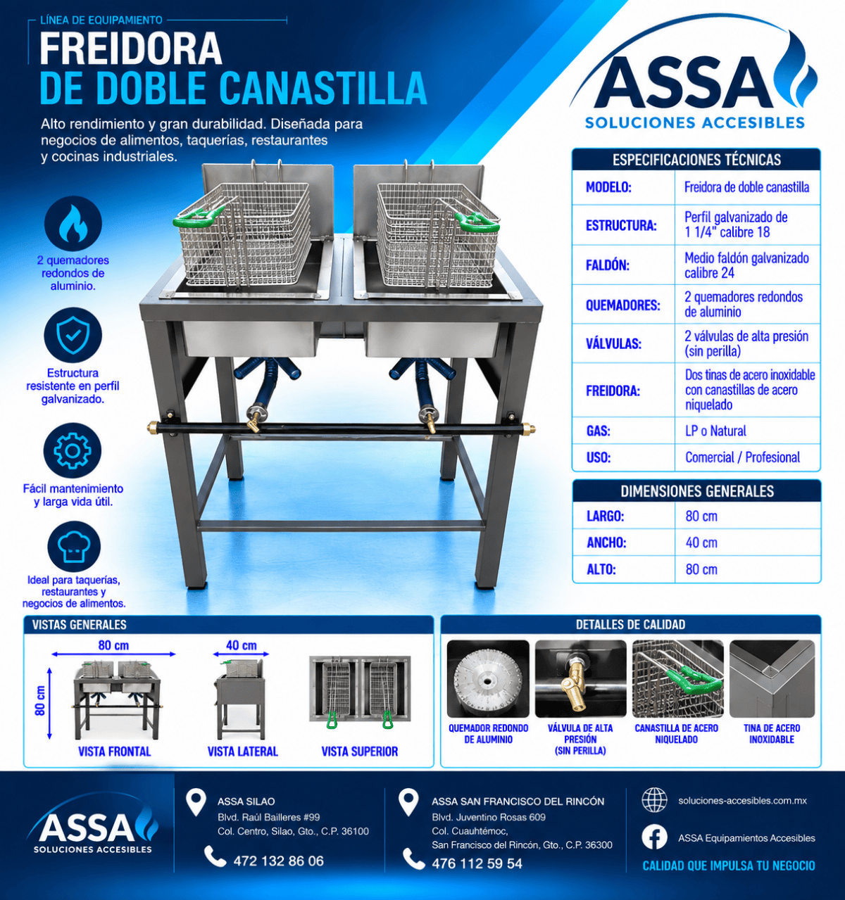 Freidora de doble canastilla