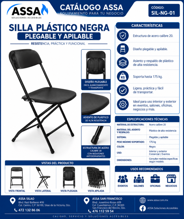 Silla negra plegable